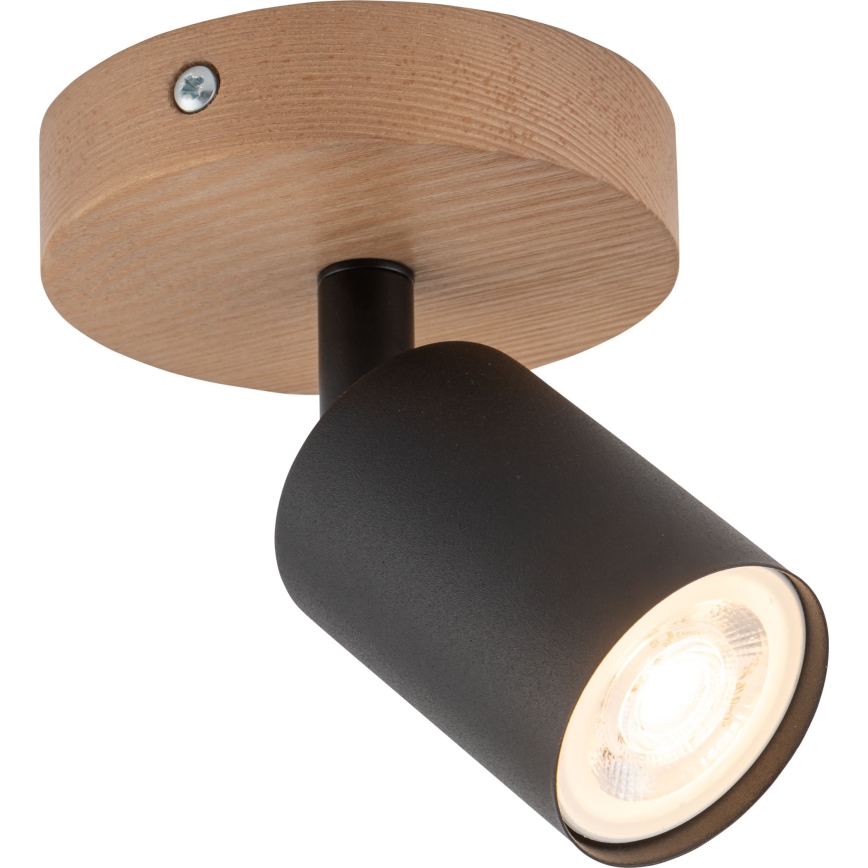 Spotlampe TOP WOOD 1xGU10/10W/230V sort/træ