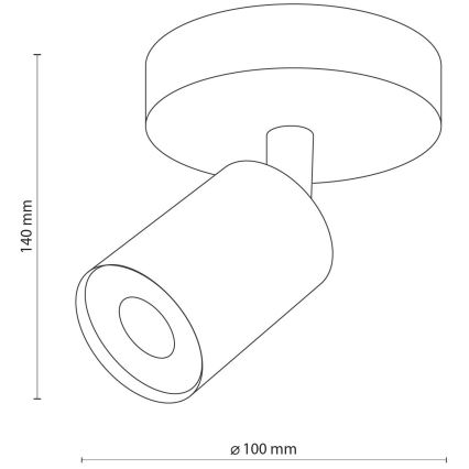 Spotlampe TOP WOOD 1xGU10/10W/230V sort/træ