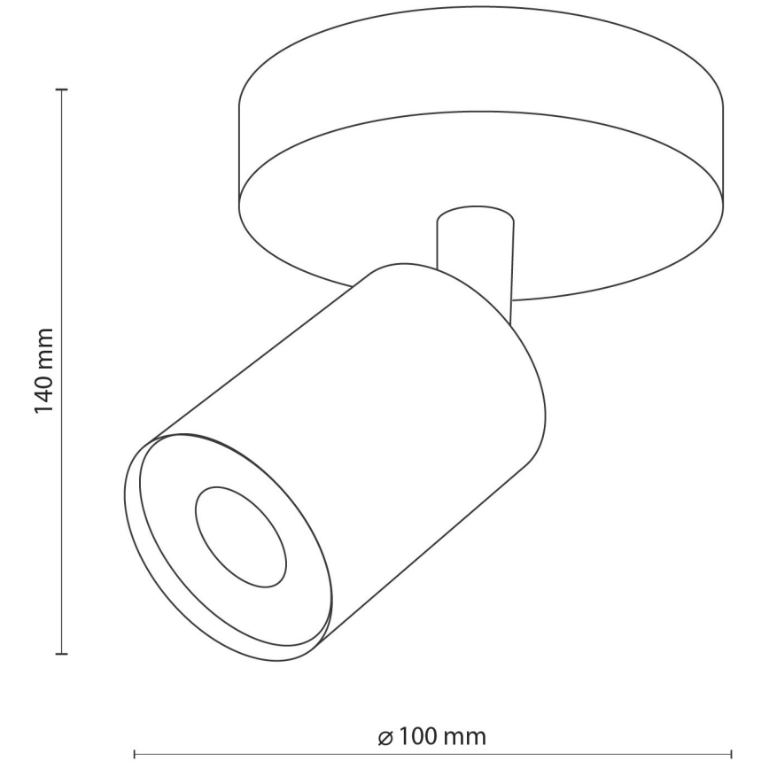 Spotlampe TOP WOOD 1xGU10/10W/230V sort/træ