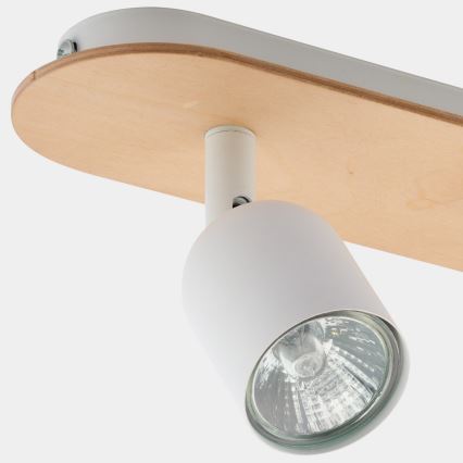 Spotlampe TOP WOOD 2xGU10/10W/230V hvid/træ