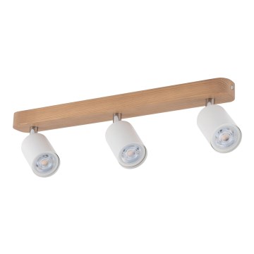 Spotlampe TOP WOOD 3xGU10/10W/230V hvid/træ