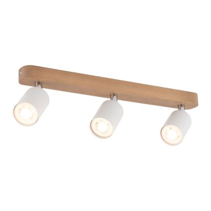 Spotlampe TOP WOOD 3xGU10/10W/230V hvid/træ