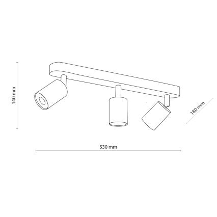 Spotlampe TOP WOOD 3xGU10/10W/230V hvid/træ