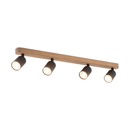 Spotlampe TOP WOOD 4xGU10/10W/230V sort/træ