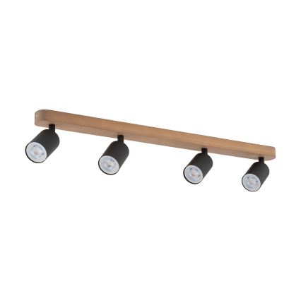 Spotlampe TOP WOOD 4xGU10/10W/230V sort/træ