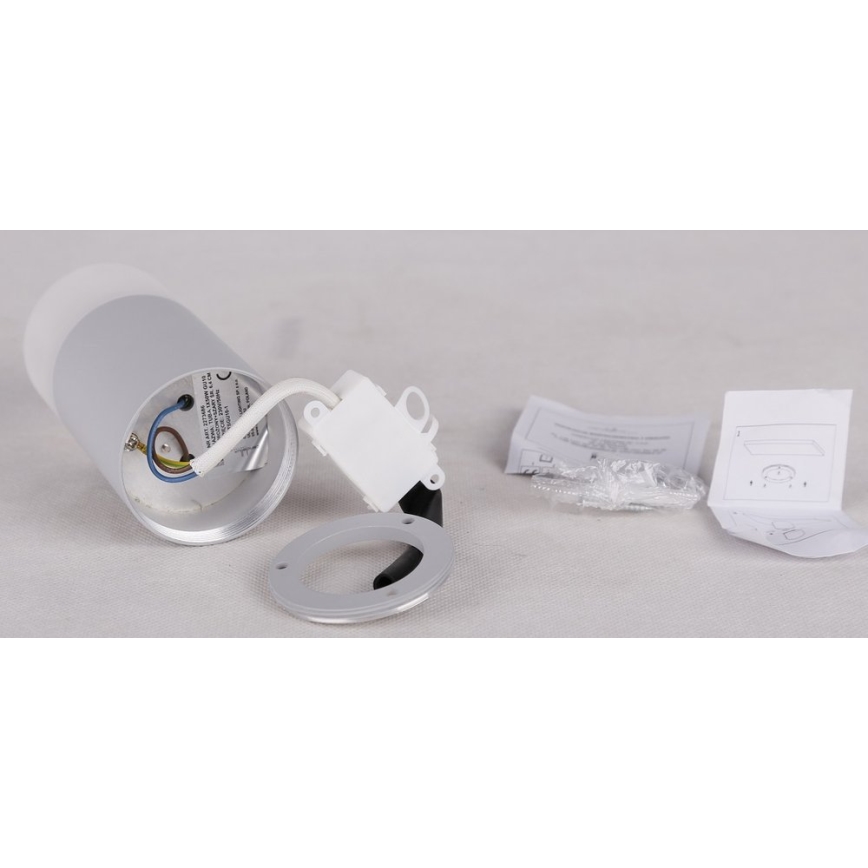 Spotlampe TUBA 1xGU10/15W/230V grå/hvid