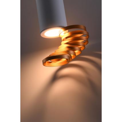 Spotlampe TUBA 1xGU10/15W/230V hvid/kobberfarvet