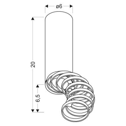 Spotlampe TUBA 1xGU10/15W/230V hvid/kobberfarvet