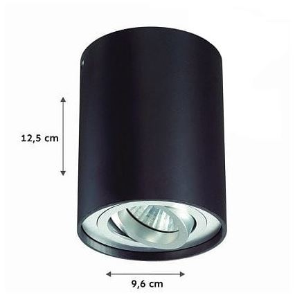 Spotlampe TUBA 1xGU10/50W/230V sort