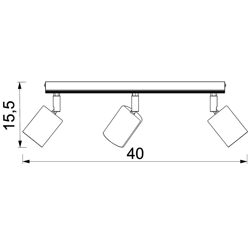 Spotlampe TULON 3xGU10/8W/230V sort/eg