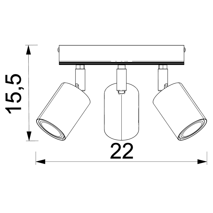 Spotlampe TULON 3xGU10/8W/230V sort/eg