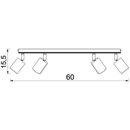 Spotlampe TULON 4xGU10/8W/230V sort/eg