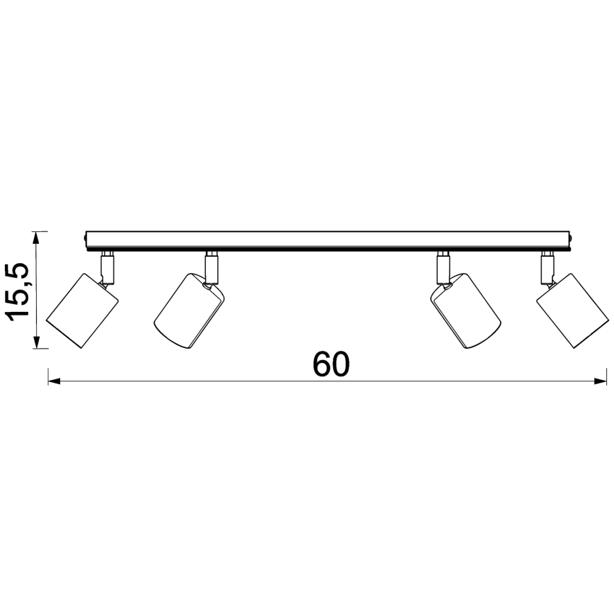 Spotlampe TULON 4xGU10/8W/230V sort/eg