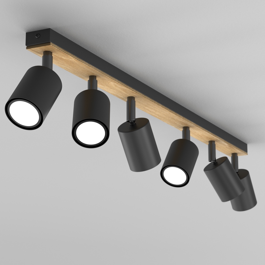 Spotlampe TULON 6xGU10/8W/230V sort/eg