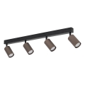 Spotlampe TUNE 4xGU10/10W/230V sort/brun