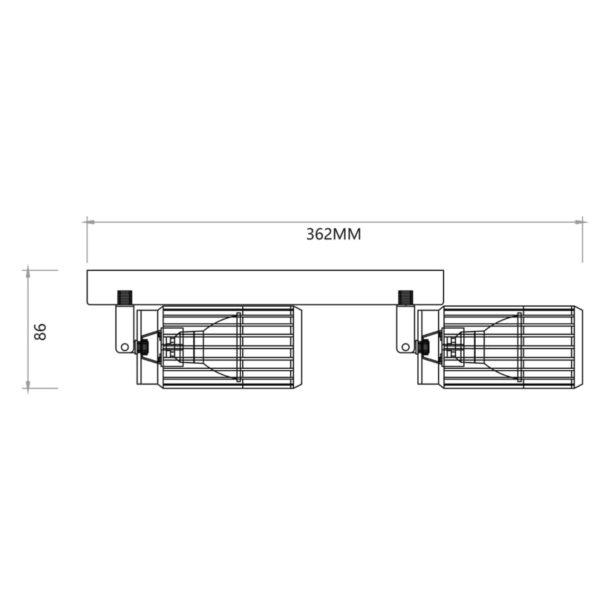Spotlampe VERTICAL 2xGU10/8W/230V sort