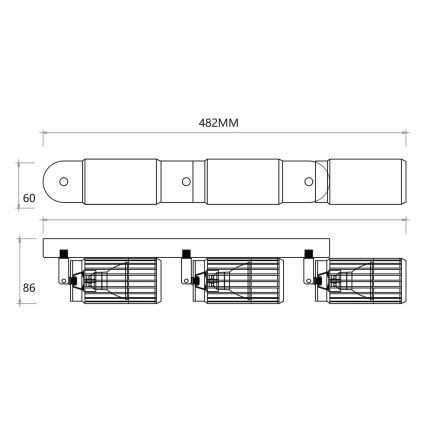 Spotlampe VERTICAL 3xGU10/8W/230V hvid