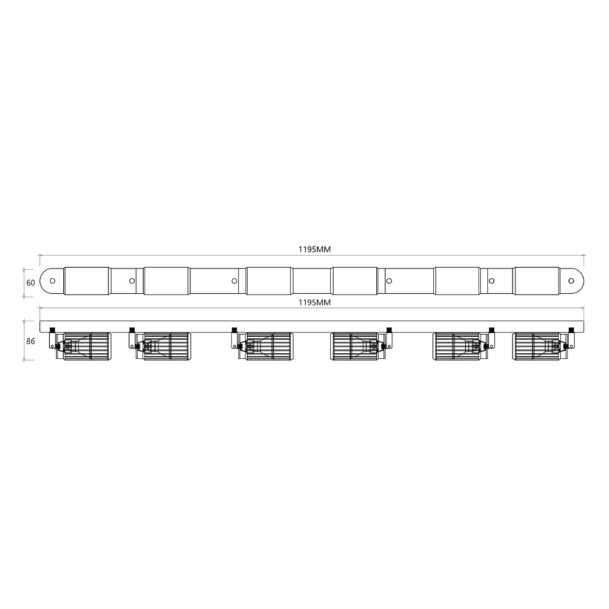 Spotlampe VERTICAL 6xGU10/8W/230V sort
