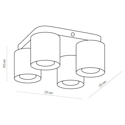 Spotlampe VICO WHITE 4xGU10/10W/230V