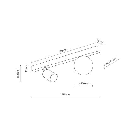 Spotlampe VOX 1xG9/8W/230V + 1xGU10/10W sort