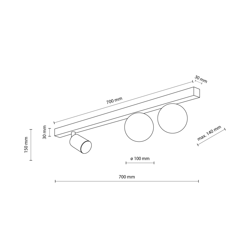 Spotlampe VOX 2xG9/8W/230V + 1xGU10/10W sort