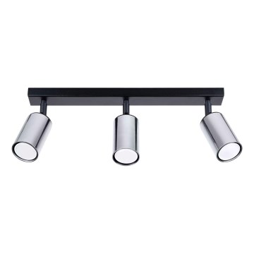 Spotlampe WINX 3xGU10/10W/230V sort/skinnende krom