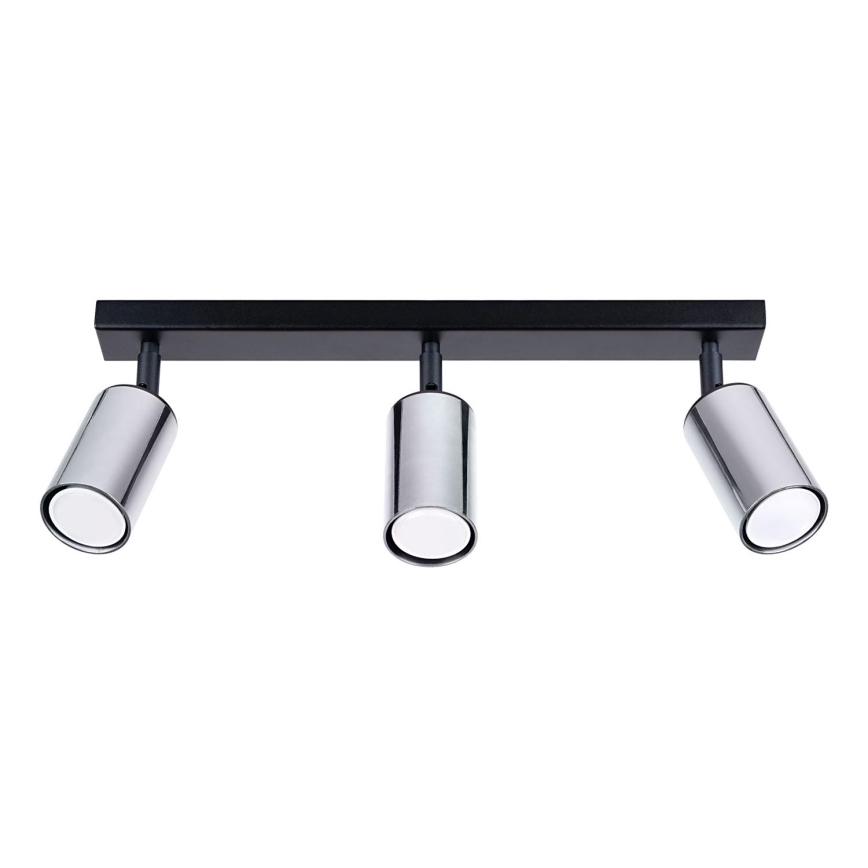 Spotlampe WINX 3xGU10/10W/230V sort/skinnende krom