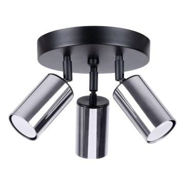 Spotlampe WINX 3xGU10/10W/230V sort/skinnende krom