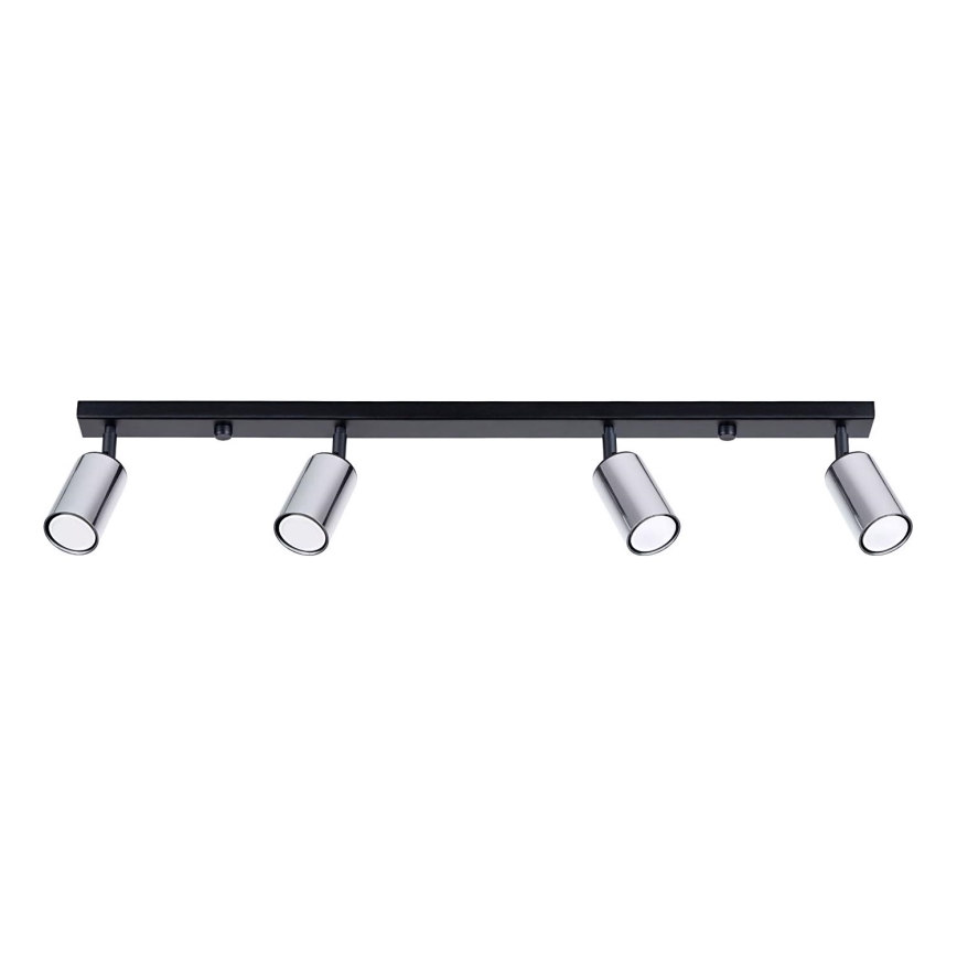 Spotlampe WINX 4xGU10/10W/230V sort/skinnende krom