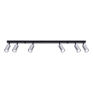 Spotlampe WINX 6xGU10/10W/230V sort/skinnende krom