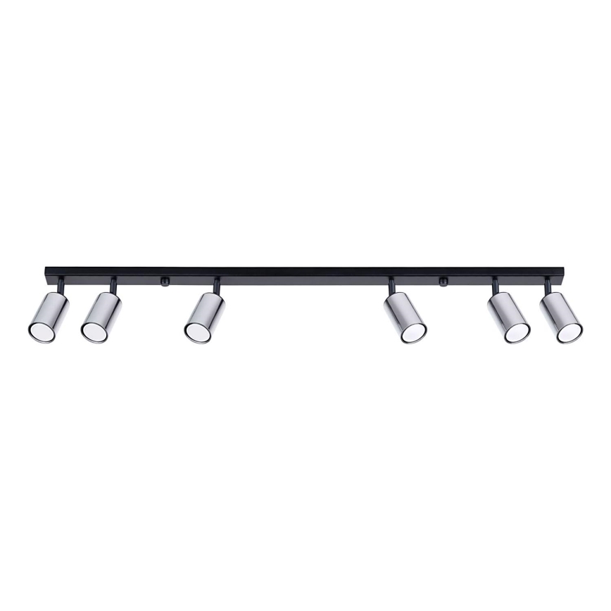 Spotlampe WINX 6xGU10/10W/230V sort/skinnende krom
