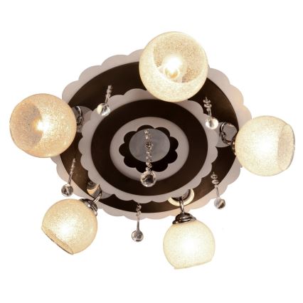 Spotlampe ARONA 5xE27/15W/230V+LED sort