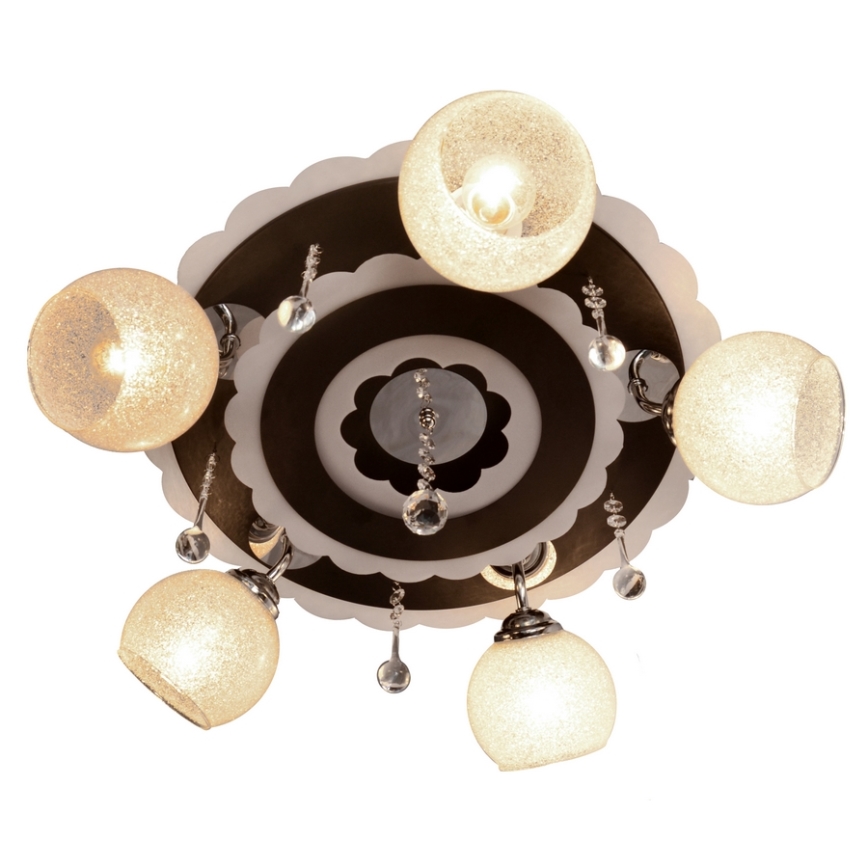Spotlampe ARONA 5xE27/15W/230V+LED sort