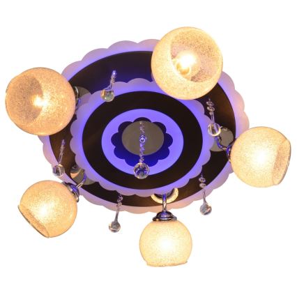 Spotlampe ARONA 5xE27/15W/230V+LED sort