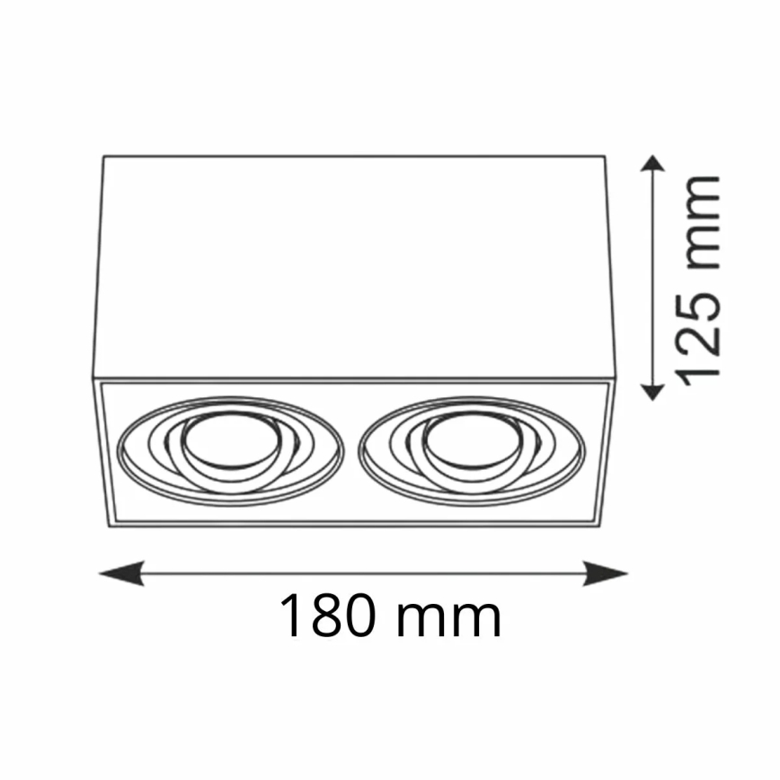 Spotlys HADAR Q2 2xGU10/10W/230V antik sort