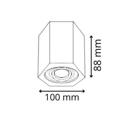 Spotlys HEXAGON 1xGU10/10W/230V antik sort