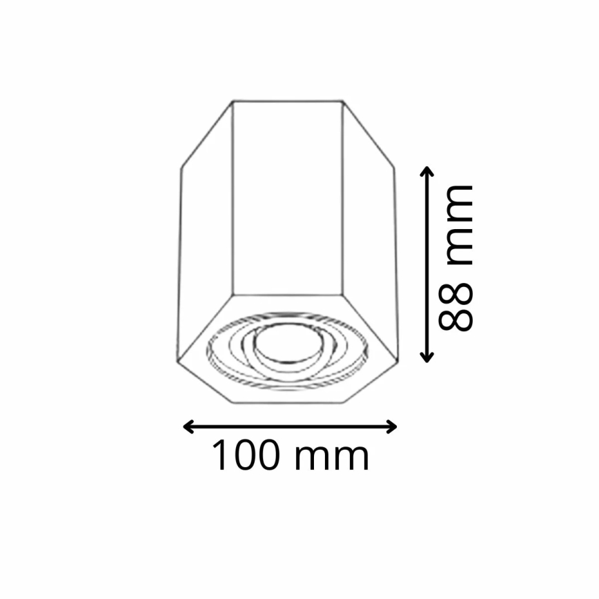Spotlys HEXAGON 1xGU10/10W/230V antik sort