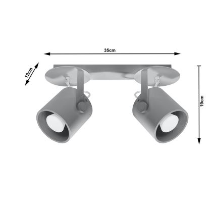 Spotlys LAROSA 2 2xGU10/40W/230V grå