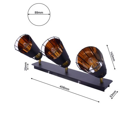 Spotlys RICK 3xE14/40W/230V