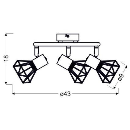 Spotlys VERVE 3xE14/40W/230V