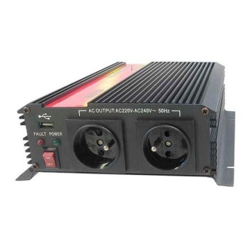 Spændingsomformer 1600W/12V/230V + USB