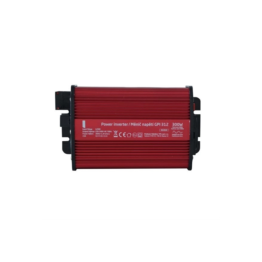 Spændingsomformer 300W/12/230V + USB