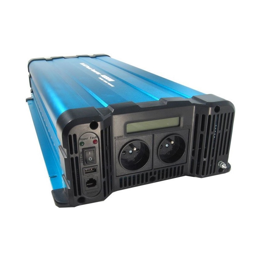 Spændingsomformer 4000W/12/230V + fjernbetjening