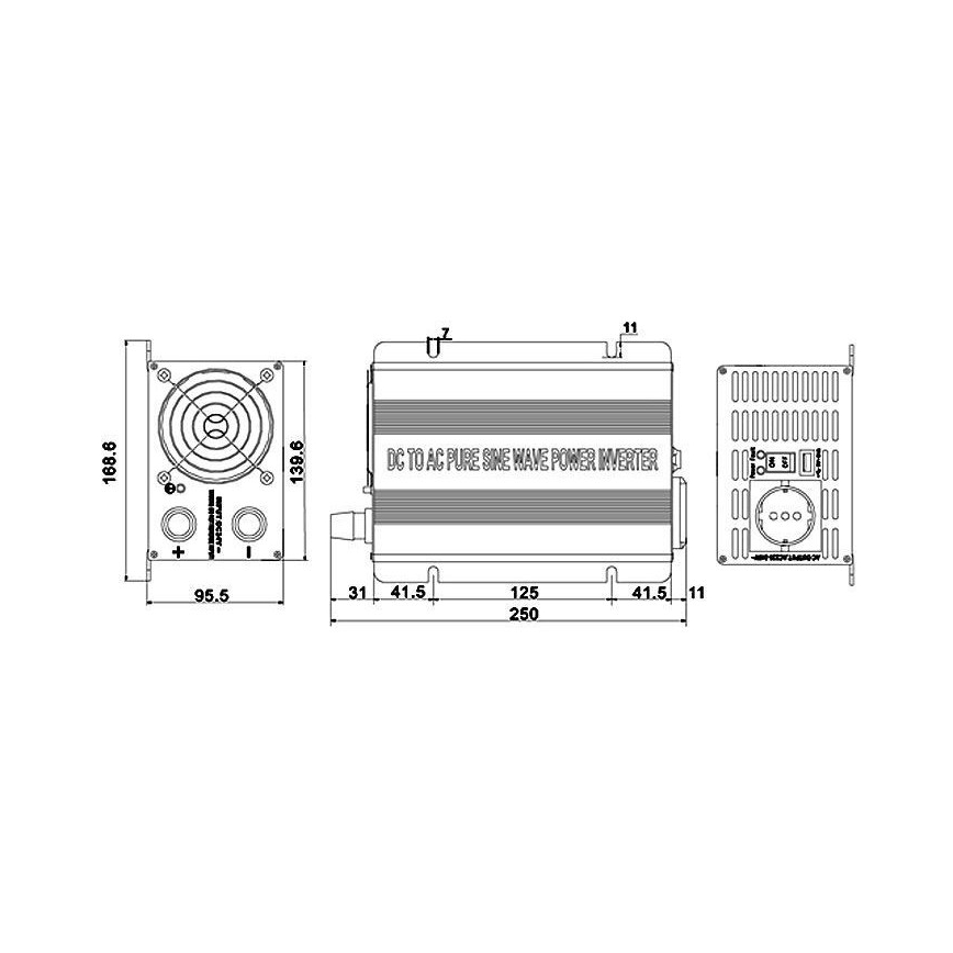 Spændingsomformer 600W/24V/230V