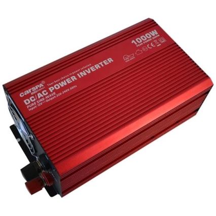 Spændingsomformer CARSPA 1000W/12/230V + USB