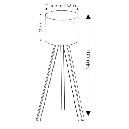 Stående lampe AYD 1xE27/40W/230V blå/brun