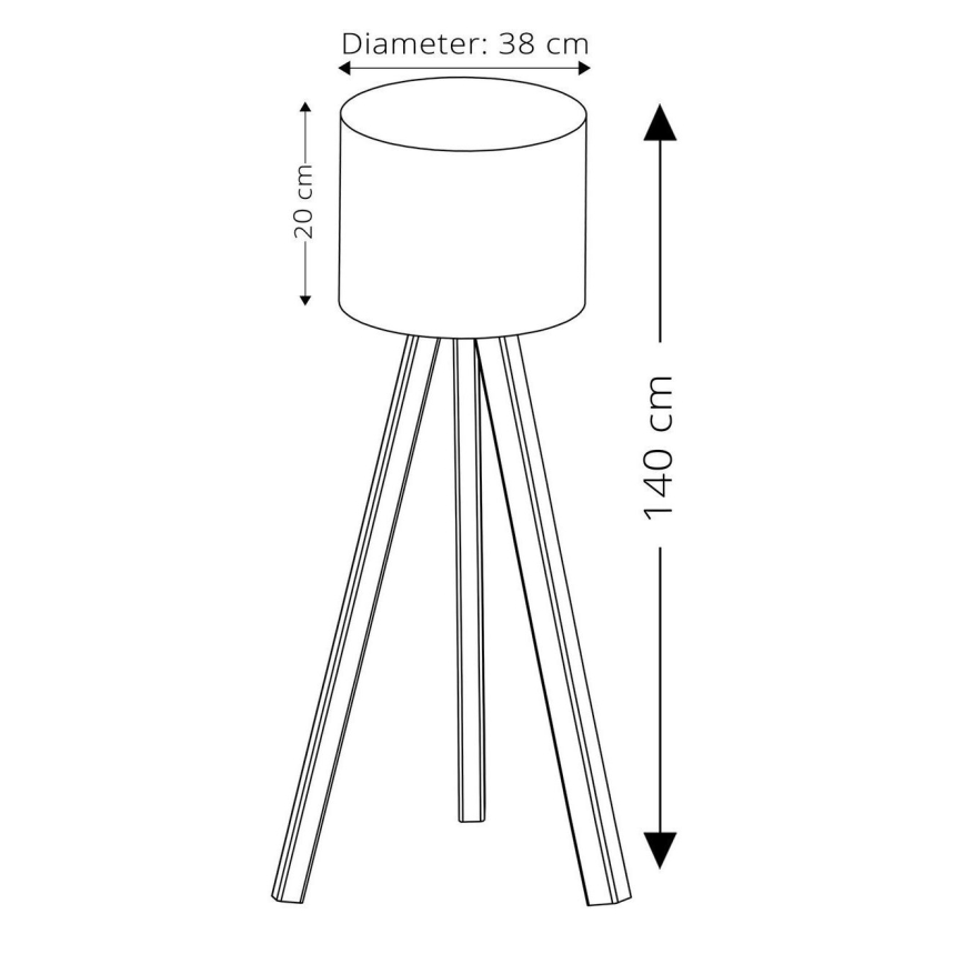 Stående lampe AYD 1xE27/40W/230V blå/brun