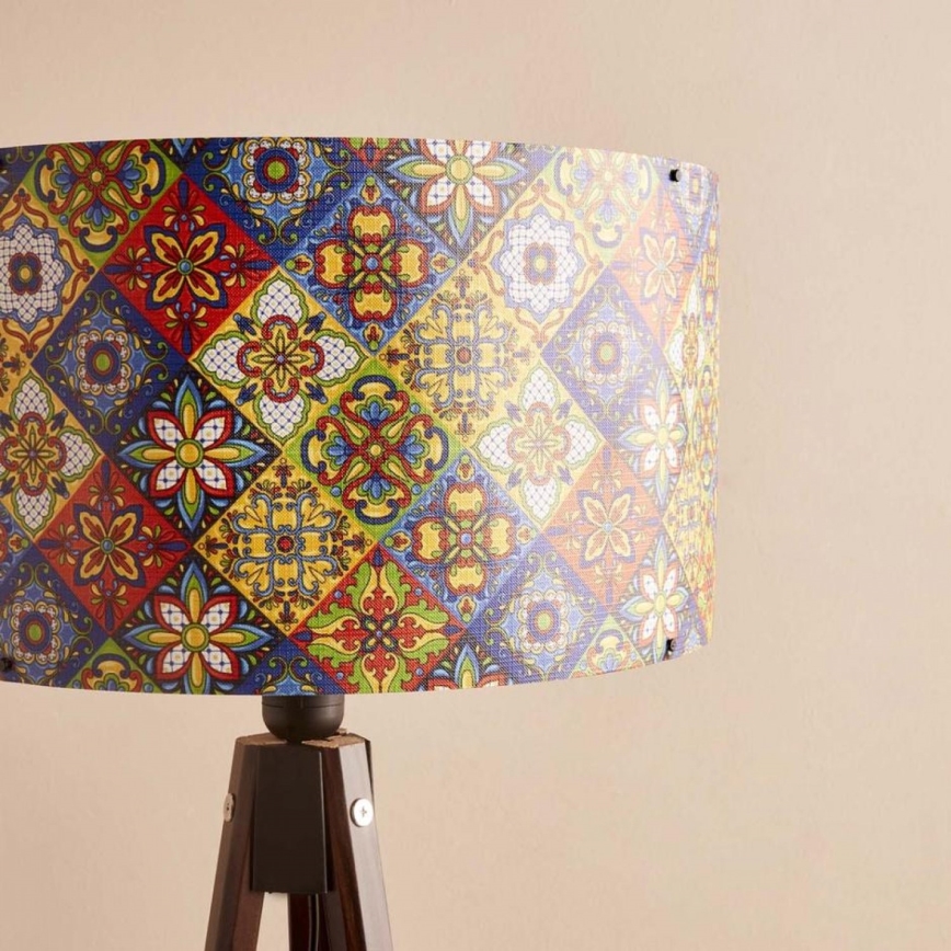 Stående lampe AYD 1xE27/40W/230V brun/multifarvet