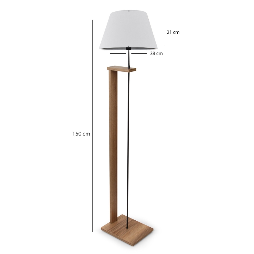 Stående lampe AYD 1xE27/40W/230V hvid/brun