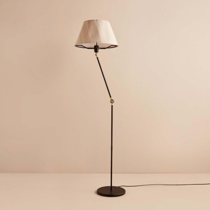 Stående lampe AYD 1xE27/40W/230V sort/beige